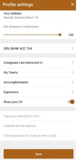profile setting illustration